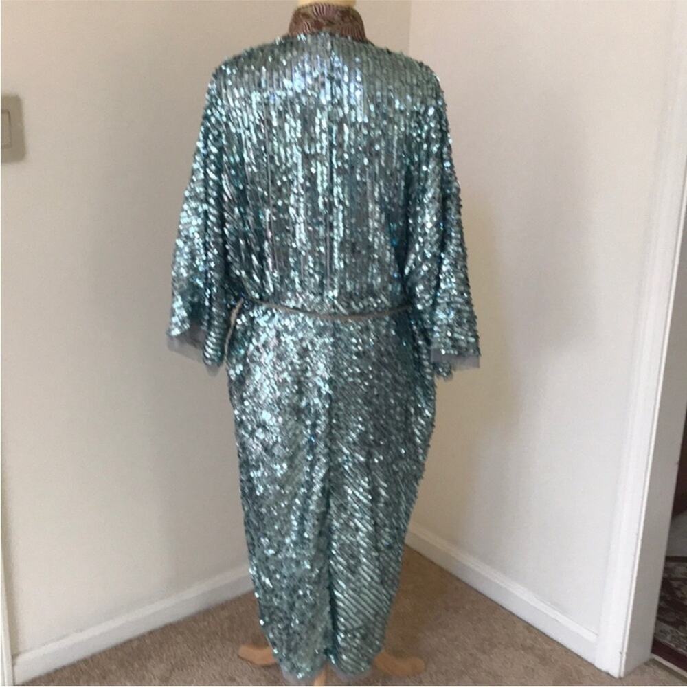 NWOT! Free people light is coming sequin duster long  maxi cardigan jacket large - Picture 8 of 13